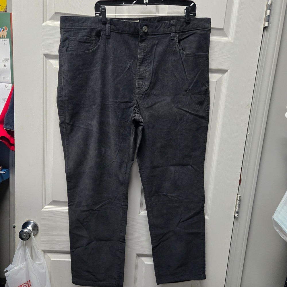 Goodthreads Mens Corduroy Pants Gray Straight Leg Five Pocket NEW
